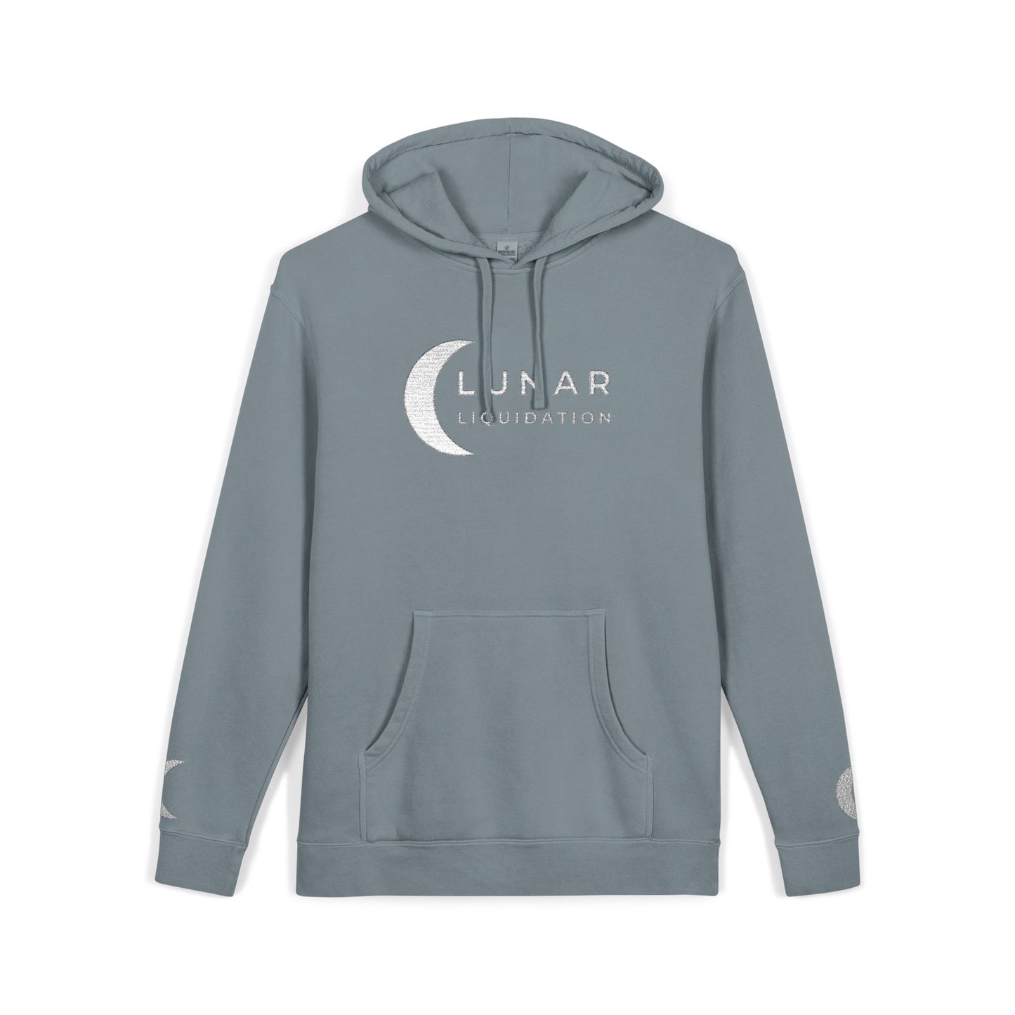Lunar Embroidered Pullover Hoodie by Independent Trading Co. | White Logo