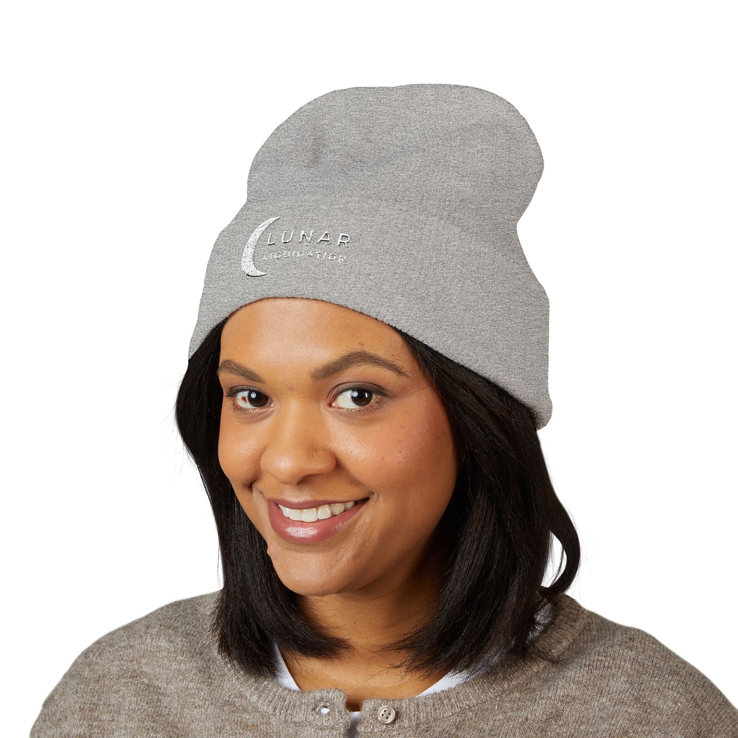 Lunar Cuffed Beanie | White Logo