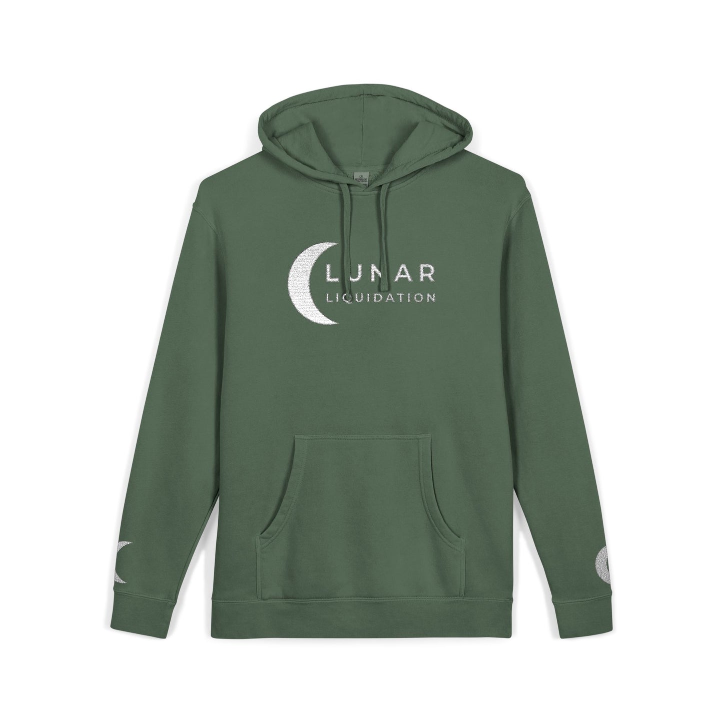 Lunar Embroidered Pullover Hoodie by Independent Trading Co. | White Logo