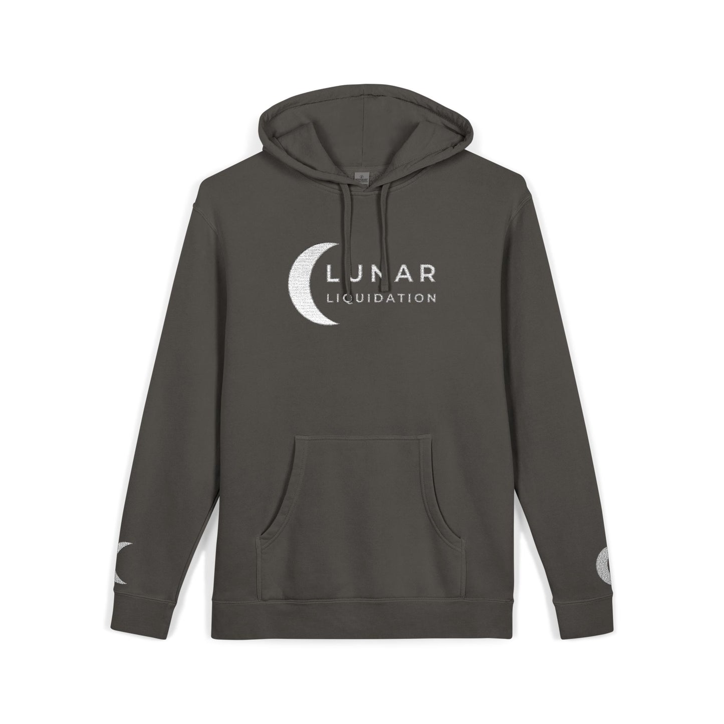 Lunar Embroidered Pullover Hoodie by Independent Trading Co. | White Logo